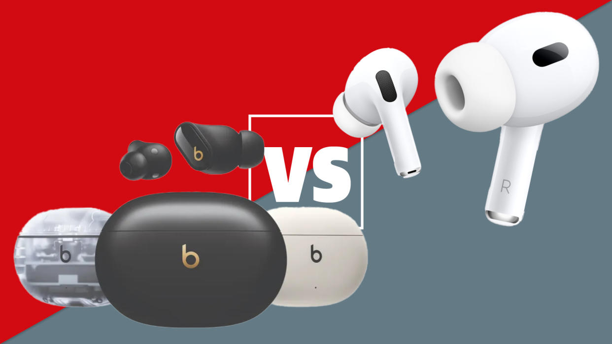  Beats Studio Buds + vs AirPods Pro 2 versus image. 