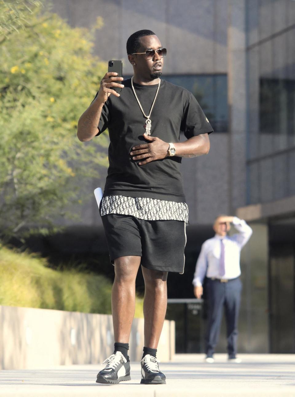 Sean Combs P. Diddy is seen leaving a business meeting for REVOLT