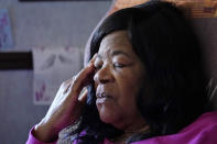 Mary Christian, 71, of McComb, Miss., recalls Friday, Jan. 15, 2021, the hours she spent unsuccessfully on both her cell phone and iPad trying to arrange an appointment online for a COVID-19 vaccination through the Mississippi State Department of Health website and on their listed registration phone line. Christian, a retired nurse believes the signup process is geared toward the younger generation. "Most elderly people don't do computers," she said. (AP Photo/Rogelio V. Solis)