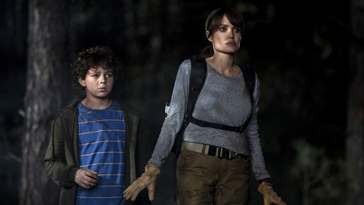 Finn Little and Angelina Jolie in 'Those Who Wish Me Dead' (Warner Bros.)