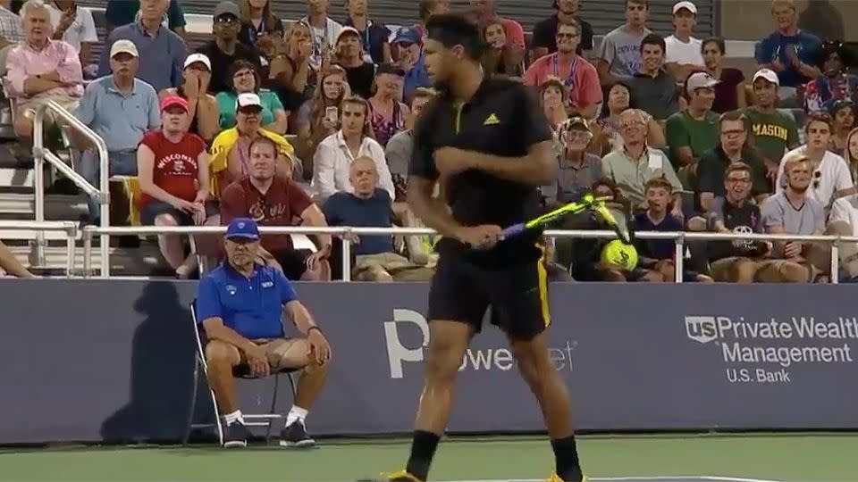 Tsonga shocked some crowd members with his actions. Pic: TennisTV