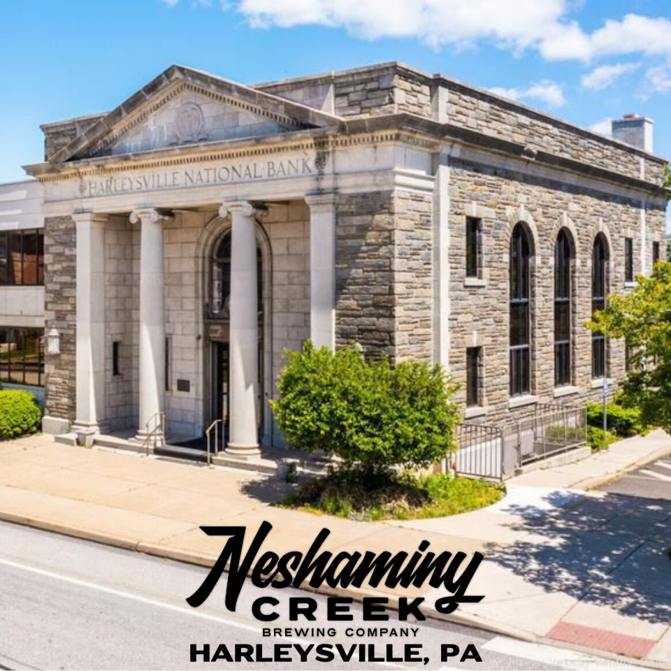 Neshaminy Creek Brewing will be opening a new taproom in Harleysville in the former Harleysville National Bank building.