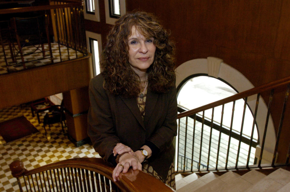 FILE - Nicaraguan author Gioconda Belli poses for a portrait at a hotel in Bogota, Colombia, April 30, 2005. The Nicaraguan government on Wednesday, Feb. 15, 2023, declared 94 opponents and critics "traitors to the homeland", among them Belli and fellow author Sergio Ramírez, who were stripped of their nationality and confiscation of their properties. (AP Photo/Zoe Selsky, File)