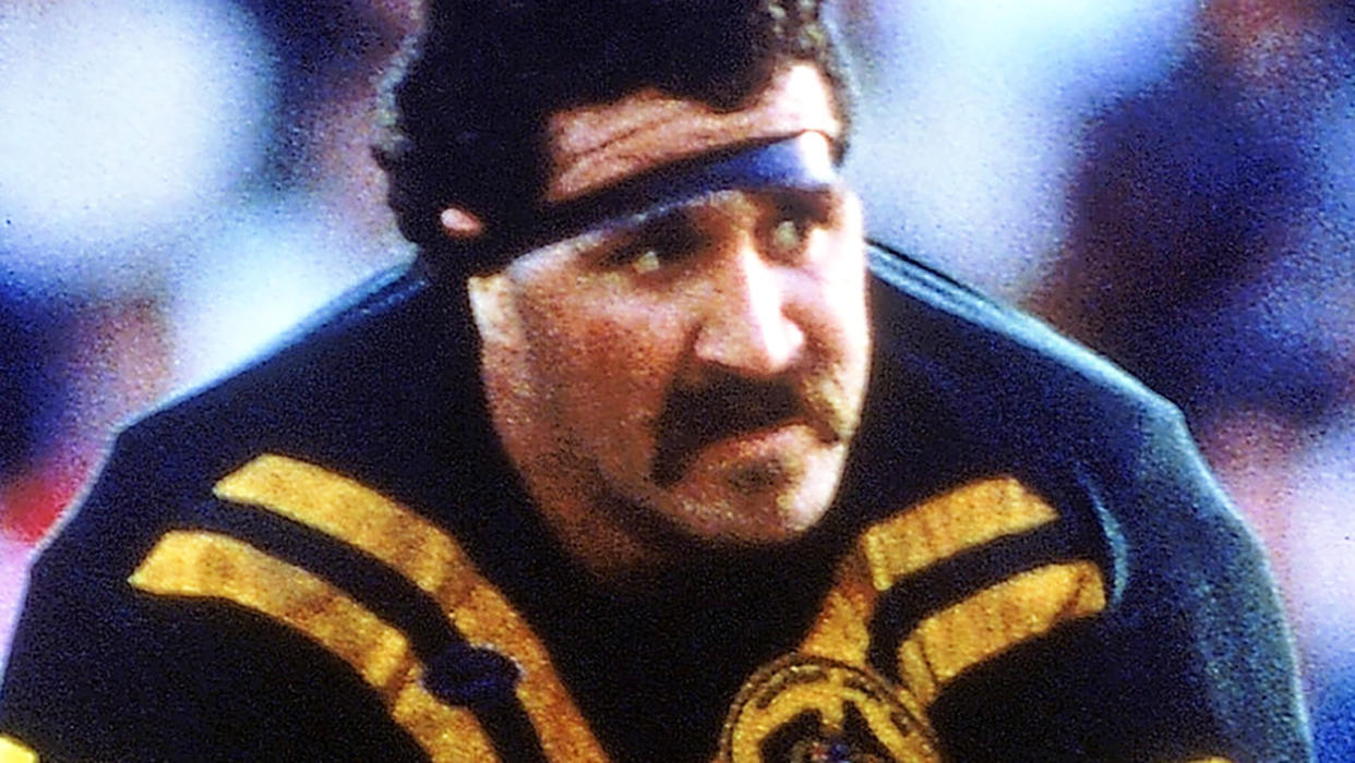 Sam Backo, pictured here in action for the Australian Kangaroos in 1990.
