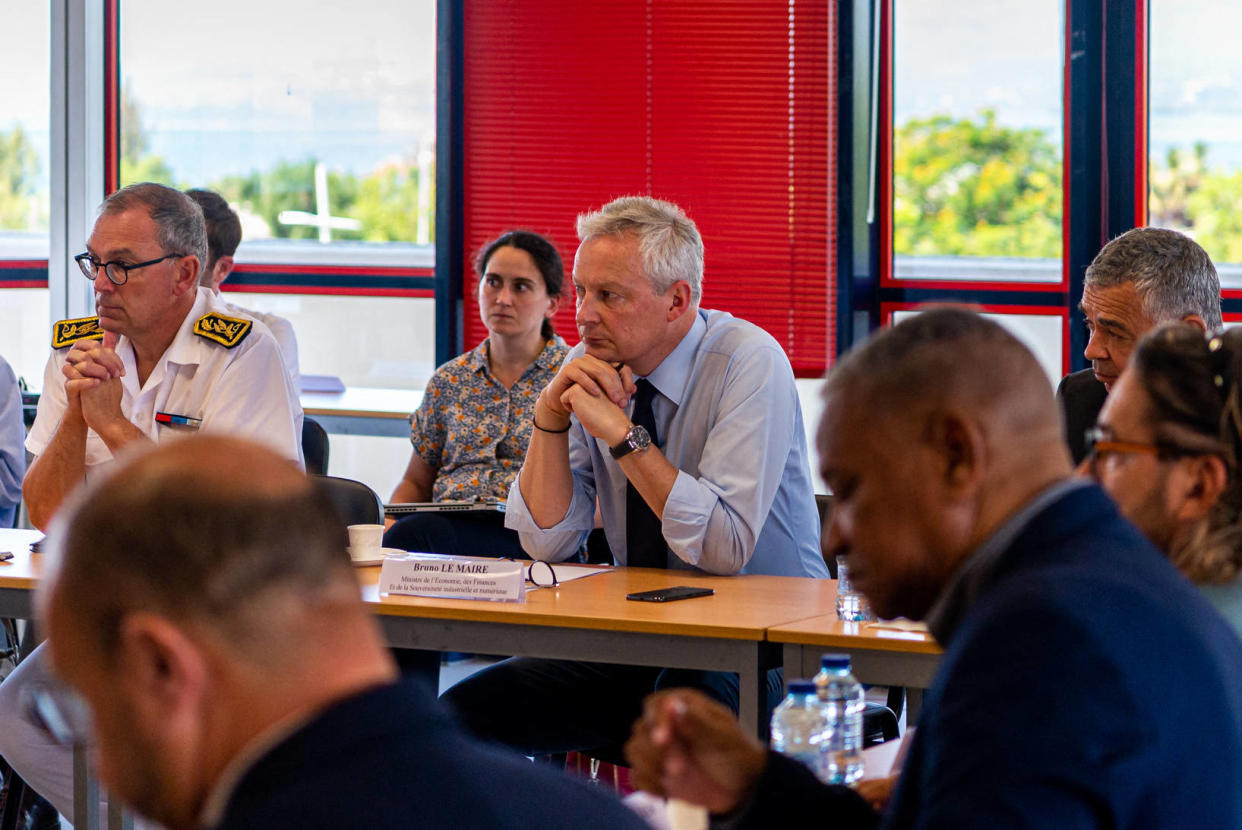 Bruno Le Maire, lors d’un déplacement en Guadeloupe le 25 mai 2023. 