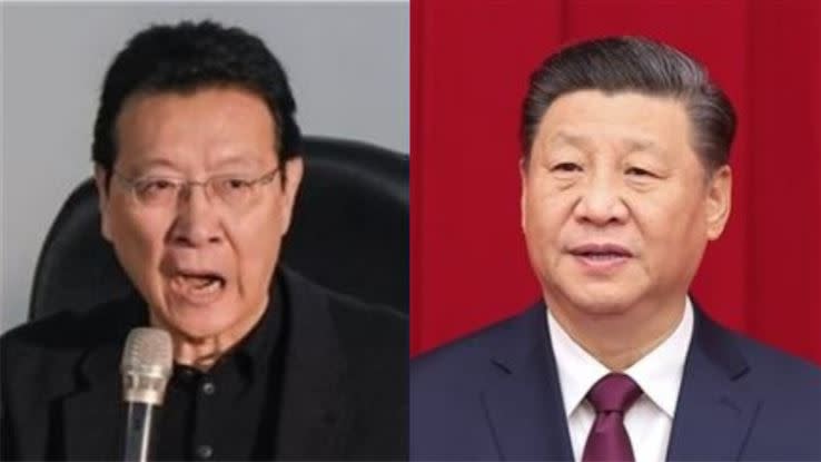 趙少康自認最適合代表國民黨選總統，跟習近平站在一起不輸他。（組合圖／資料照、翻攝自新華社）