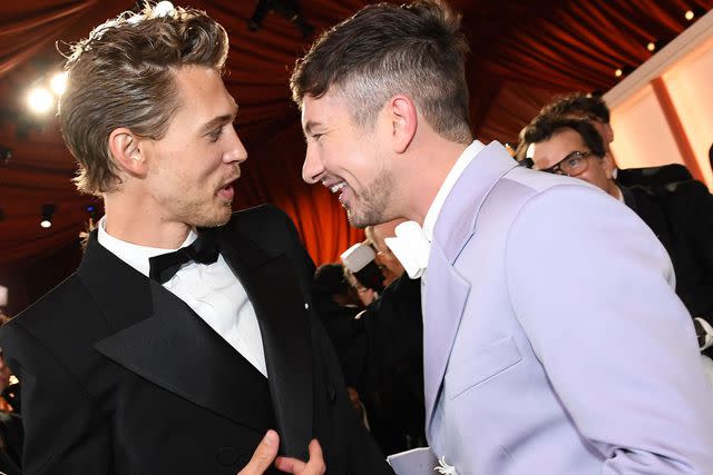 <p>VALERIE MACON/AFP via Getty</p> Austin Butler and Irish actor Barry Keoghan attend the 95th Annual Academy Awards at the Dolby Theatre in Hollywood, California on March 12, 2023.