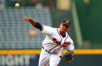 ATLANTA, GA - APRIL 17: Randall Delgado #40 of the Atlanta Braves pitches to the New York Mets at Turner Field on April 17, 2012 in Atlanta, Georgia. (Photo by Kevin C. Cox/Getty Images)