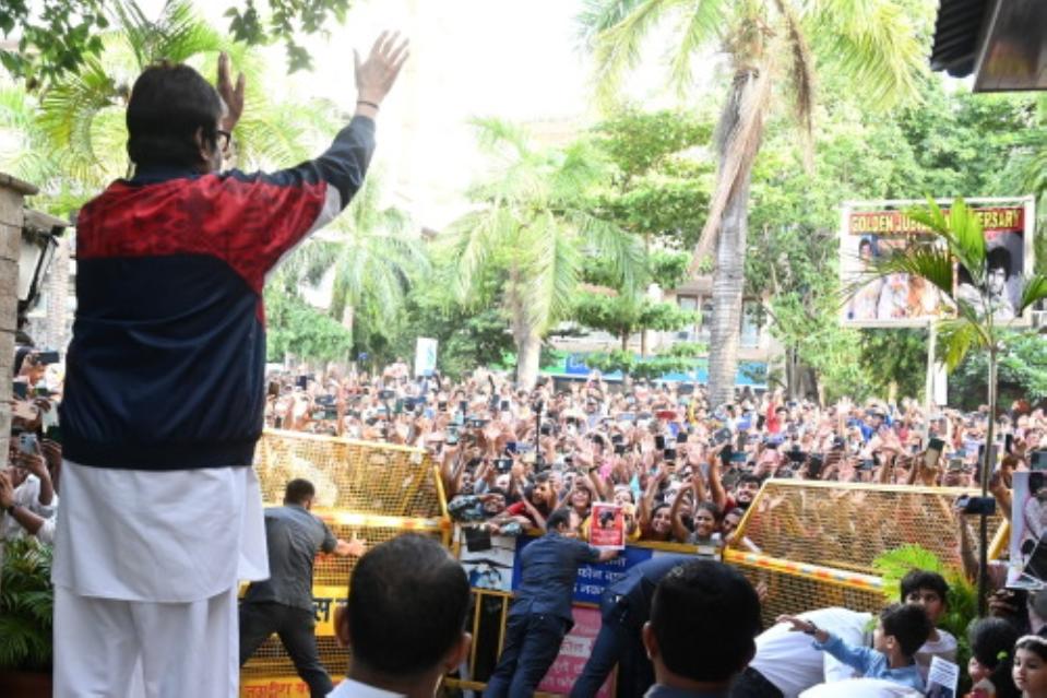 A typical Sunday for Bachchan includes saying hi to a sea of fans outside his house. ―  srbachchan.tumblr.com