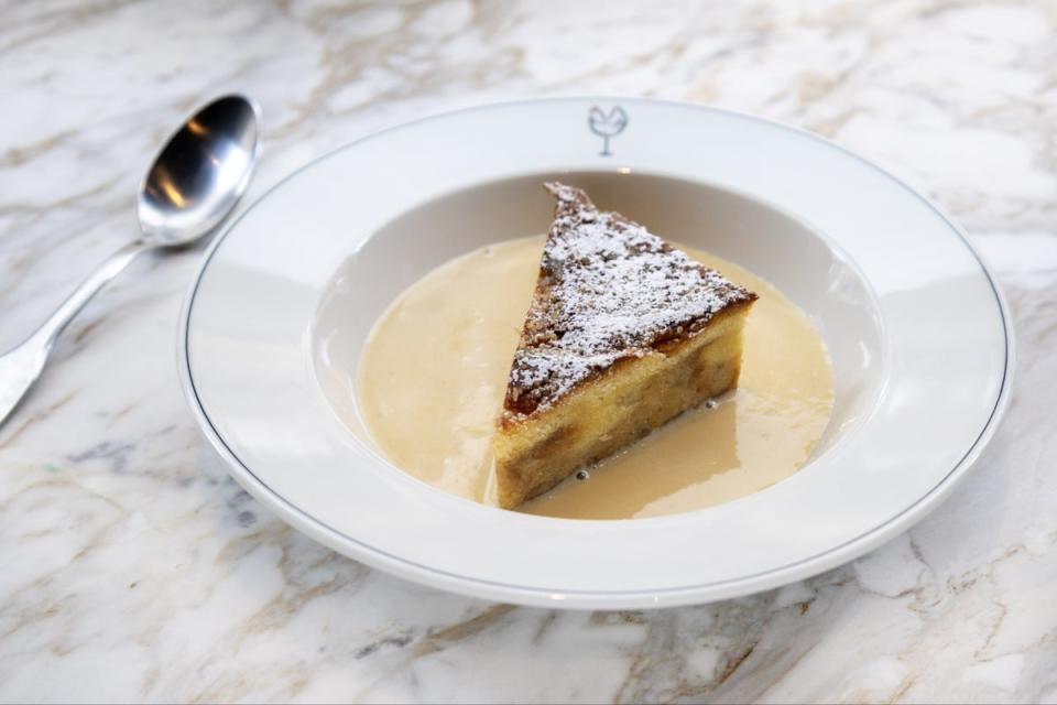 A  triangular-cut rush: the bread and butter pudding (Adrian Lourie)