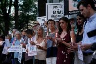 FILE PHOTO: A vigil is held at Saudi Embassy for Journalist Jamal Khashoggi