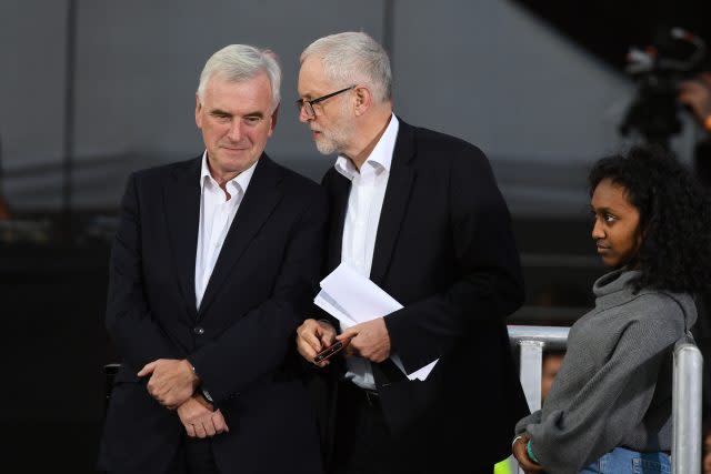 Shadow chancellor John McDonnell  with Labour leader Jeremy Corbyn