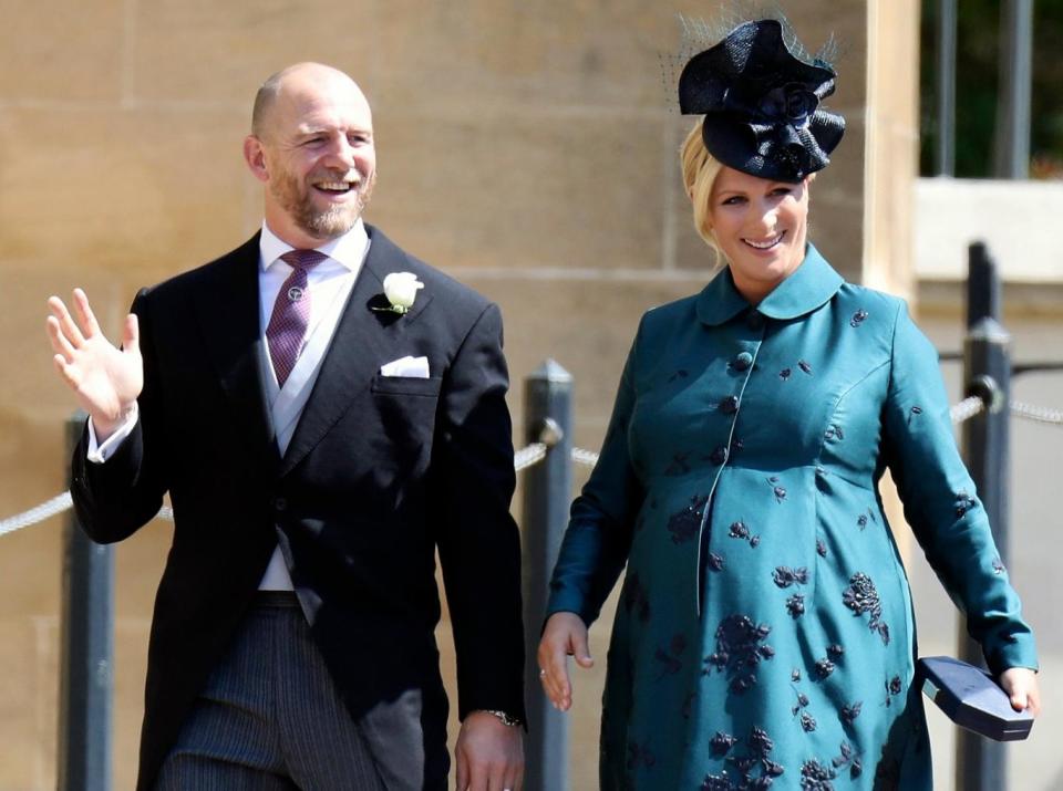 Mike and Zara Tindall, pictured at the wedding ceremony of Prince Harry and Meghan Marklehave had a baby girl (AP)