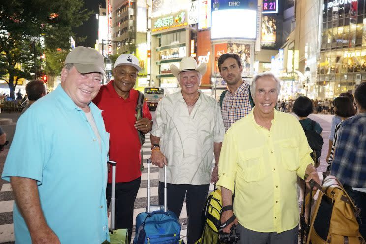 Shatner, Foreman, Bradshaw, Dye, and Winkler. (Photo: Paul Drinkwater/NBC)