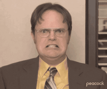 GIF of Rainn Wilson screaming in "The Office"