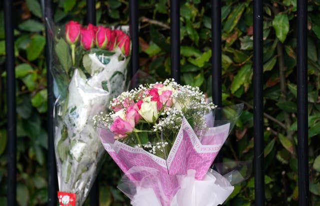 Flowers outside St Michael’s College in Dublin