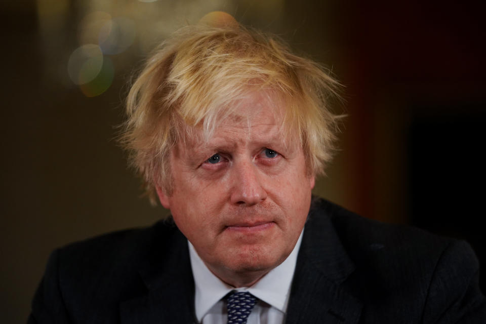 Prime Minister Boris Johnson, records an address to the nation at Downing Street, London, to provide an update on the booster vaccine programme. See PA story HEALTH Coronavirus. Photo credit should read: Kirsty O'Connor/PA Wire