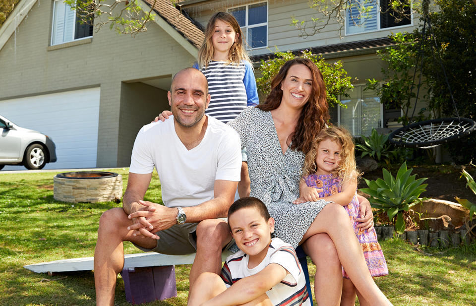 Parental Guidance free range parents Penny and Daniel and their three kids, Sebastian, nine, Julian, six, and Zahra, two. Photo: Channel Nine (supplied).