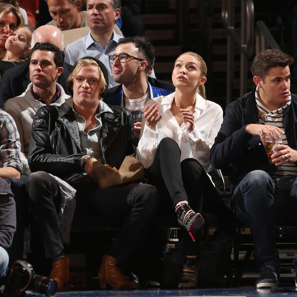 <p>Gigi Hadid attends the Brooklyn Nets game against the New York Knicks in 2015. </p>