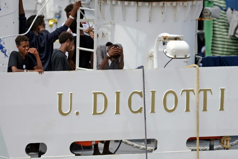 The Diciotti vessel has been docked at the Sicilian port of Catania since Monday night, after the Italian government blocked migrants from leaving