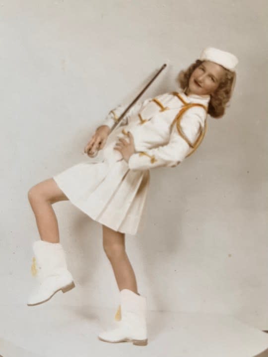 Joanne Blakkan poses for a photo as majorette in high school (Courtesy: Linda Blakkan)