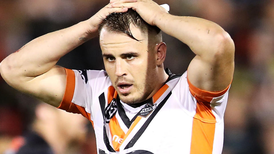 Josh Reynolds, pictured here in action for Wests Tigers in 2019.