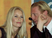 <p>Dynamisches Duo: Becker und Topmodel Claudia Schiffer waren Botschafter für die Fußball-WM 2006. </p>