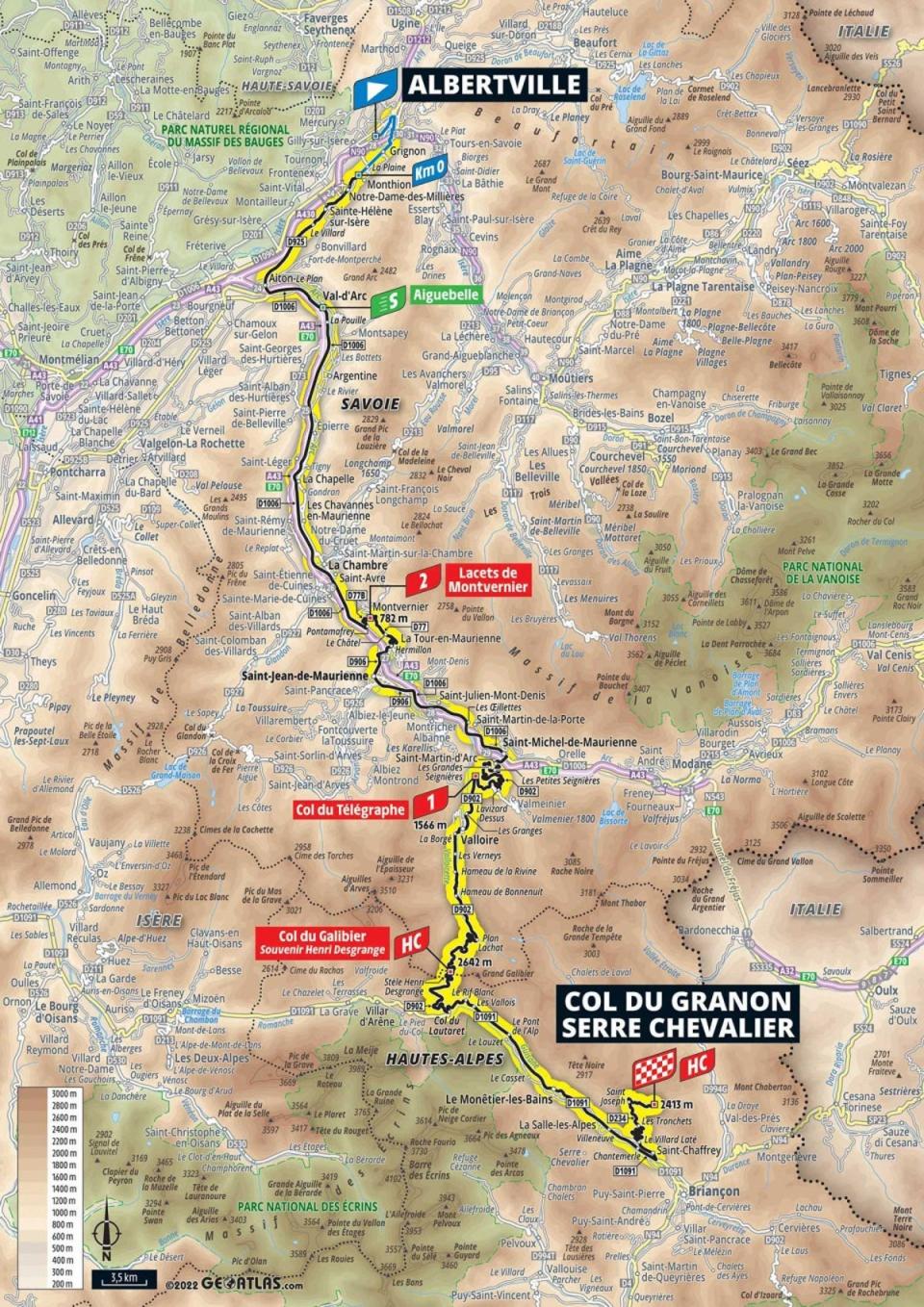 Map of stage 11 of the Tour de France (letour)