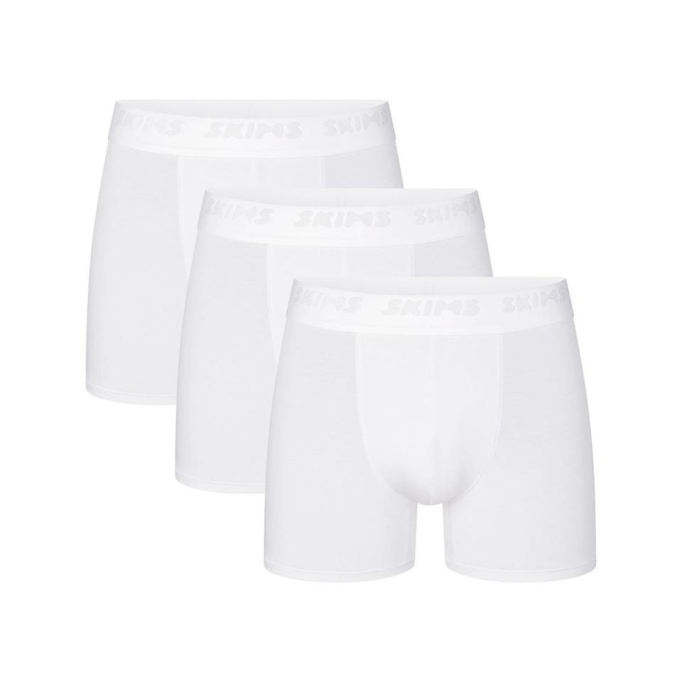 <p><a href="https://go.redirectingat.com?id=74968X1596630&url=https%3A%2F%2Fskims.com%2Fproducts%2Fskims-stretch-mens-3-inch-boxer-brief-3-pack-chalk&sref=https%3A%2F%2F" rel="nofollow noopener" target="_blank" data-ylk="slk:Shop Now;elm:context_link;itc:0;sec:content-canvas" class="link ">Shop Now</a></p><p>Stretch 3" Boxer Brief, 3-Pack</p><p>skims.com</p><p>$52.00</p>