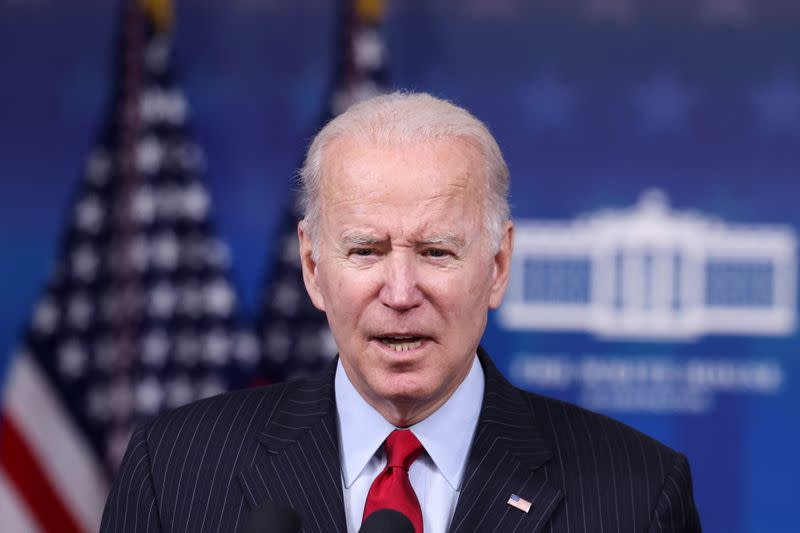 U.S. President Joe Biden delivers remarks on the economy at the White House in Washington