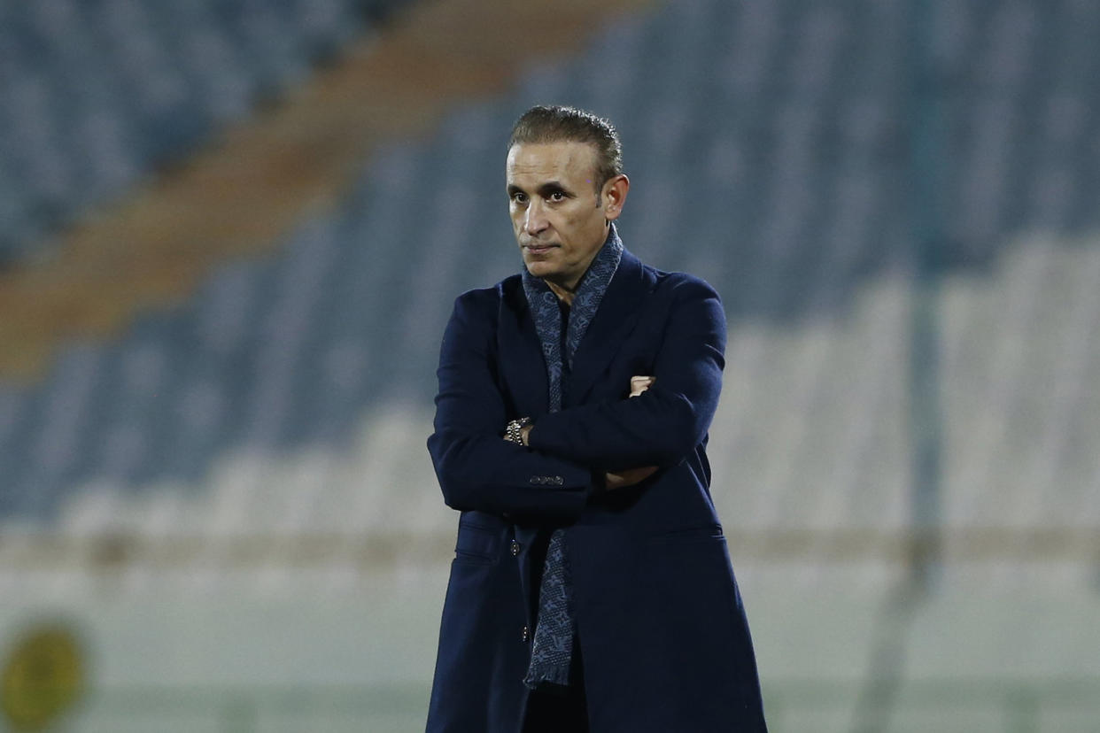 Head coach Yahya Golmohammadi of Persepolis FC during the Persian Gulf Pro League match between Persepolis FC and Mes Rafsanjan at Azadi-Stadium (Mohammad Karamal / DeFodi Images via Getty Images file )