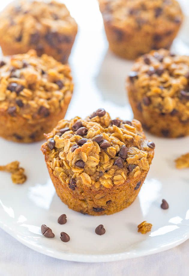 Oatmeal Pumpkin Chocolate Chip Muffins