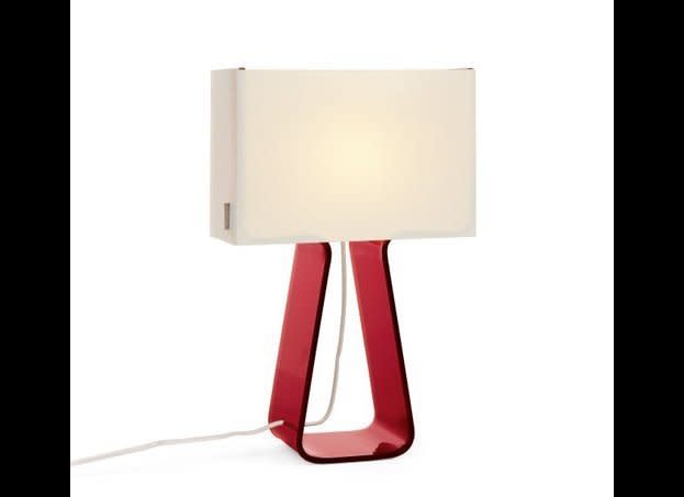 Bring ruby red to your workspace with <a href="http://www.roomandboard.com/rnb/product/detail.do?productGroup=21064" target="_hplink">this fun and bold table lamp</a>. 