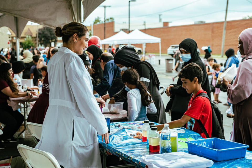 A booth at a community event.