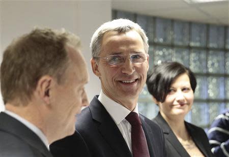 Former Norwegian prime minister Jens Stoltenberg addresses the media in Oslo, after NATO ambassadors chose him to be the next head, March 28, 2014. REUTERS/Hakon Mosvold Larsen/NTB Scanpix