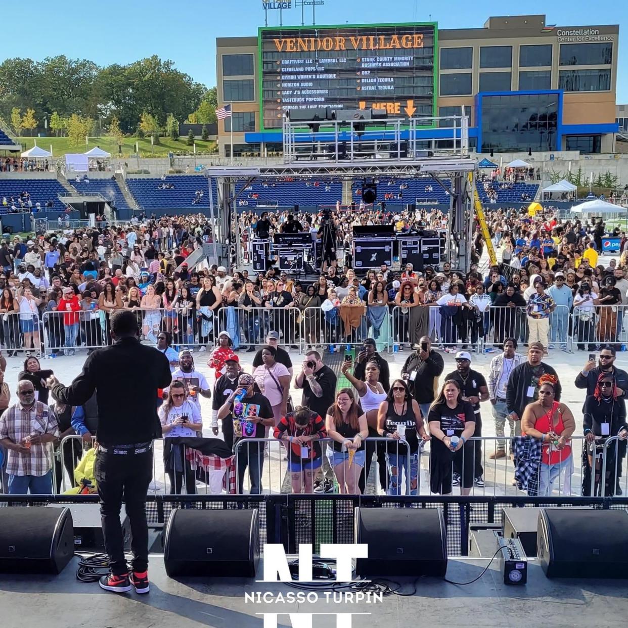 Canton-based hip-hop artist and rapper Nicasso Turpin is shown performing at the Hall of Fame Village in September at the Tacos & Tequila Music Fest at Tom Benson Hall of Fame Stadium.