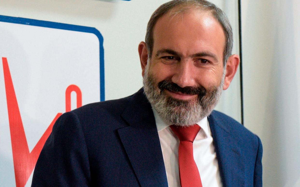 Nikol Pashinyan, a former newspaper editor, spearheaded anti-cronyism protests in April - AFP