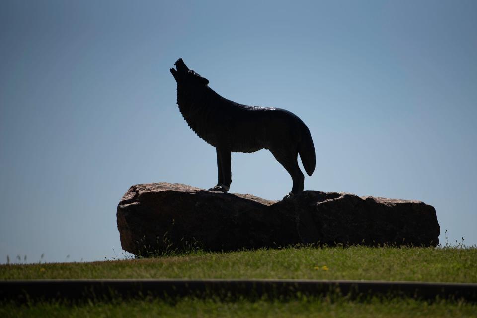 Colorado State University Pueblo campus statue.