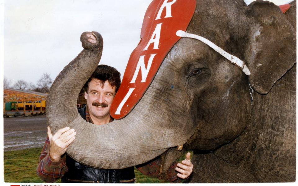With Rani, the last of his elephants, in 1992 - Shutterstock