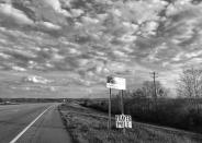 <p>A sign advertising “prayer mile” on Highway 80 outside Selma, Ala., the route taken by participants in the 1965 Selma to Montgomery freedom march. (Photo: Holly Bailey/Yahoo News) </p>