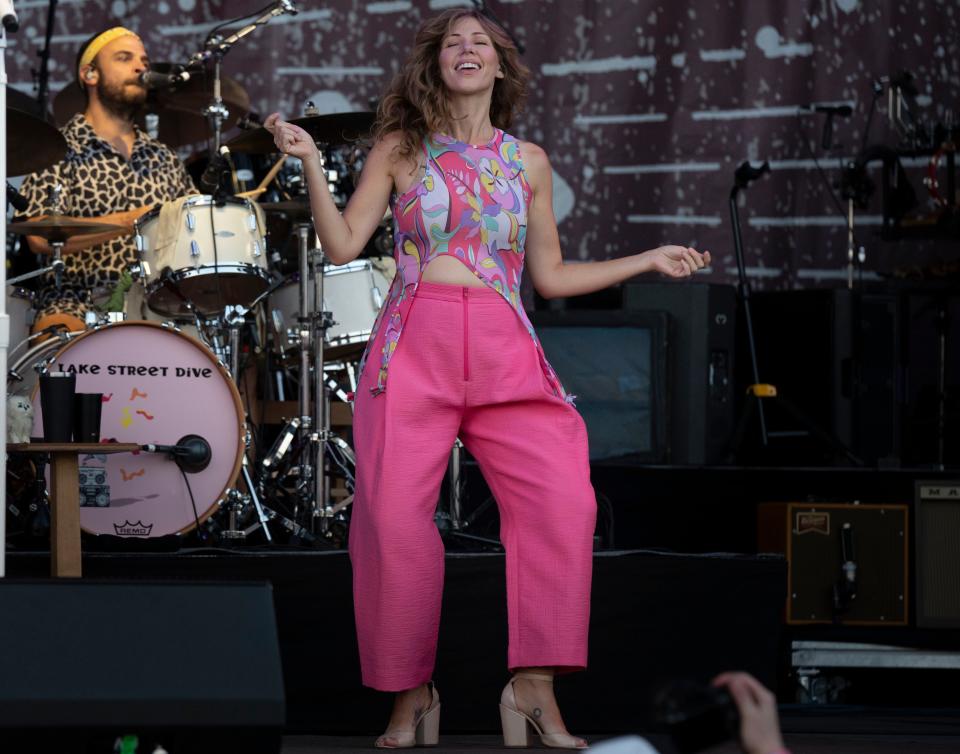 Rachel Price of Lake Street Dive performs during the Pilgrimage Music & Cultural Festival at The Park at Harlinsdale Saturday, Sept. 24, 2022 in Franklin, Tenn. 