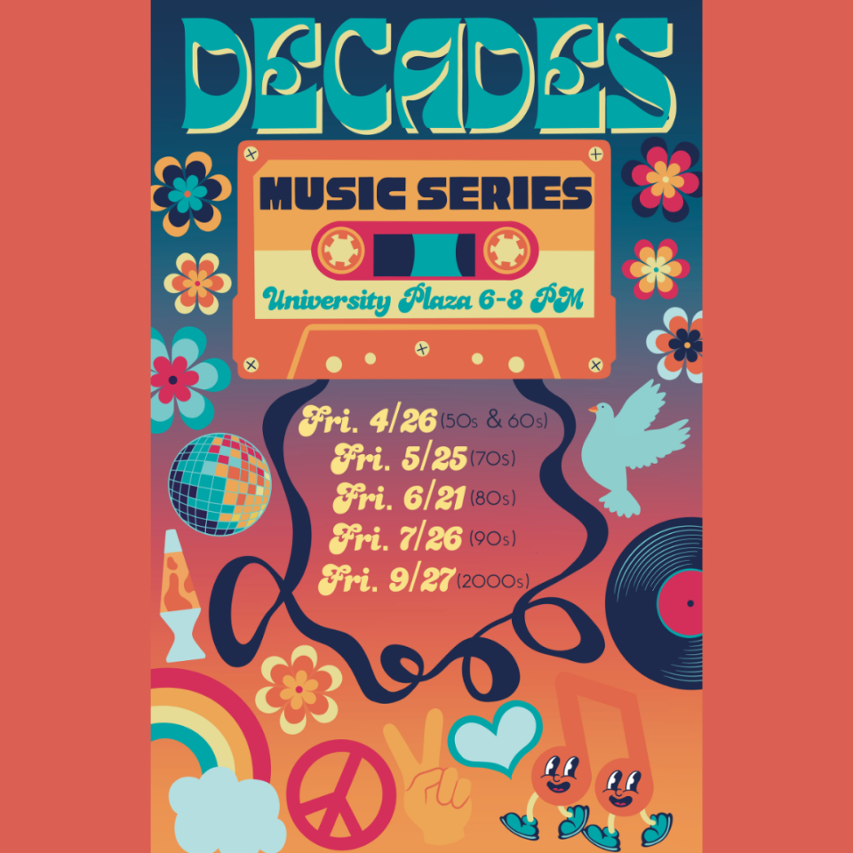 The Hagerstown Arts & Entertainment District chose Payton Brown's design as the winner of its Decades Music Series Poster Contest. Brown's design, pictured, will be used for promoting the upcoming Decades Music Series held at University Plaza, 50 W. Washington St., Hagerstown. The first event of the season will be held Friday, April 26, from 6 to 8 p.m.