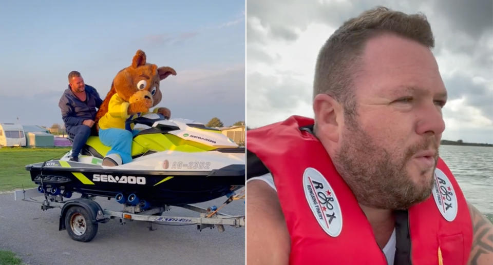 Nick Smith has been blasted for this latest video showing a new jet-ski. Source: TikTok