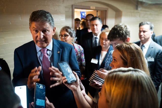 Jabin Botsford/The Washington Post via Getty Images West Virginia Sen. Joe Manchin speaks to reporters