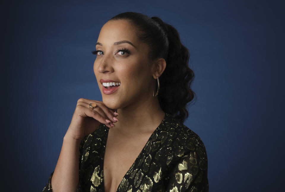 FILE - In this Wednesday, July 24, 2019, file photo, Robin Thede, the creator, star and executive producer of the HBO comedy series "A Black Lady Sketch Show," poses for a portrait during the 2019 Television Critics Association Summer Press Tour at the Beverly Hilton, in Beverly Hills, Calif. The actress-comedian is breaking new ground with her HBO comedy series, which airs Friday nights. (Photo by Chris Pizzello/Invision/AP, File)