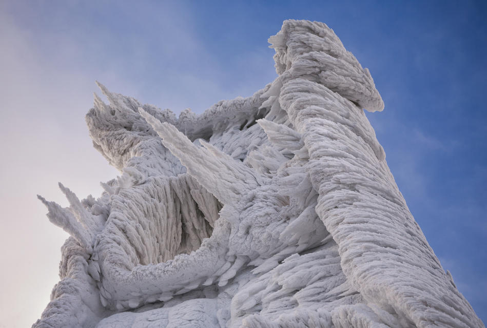 ***EXCLUSIVE***JAVORNIK, SLOVENIA - DECEMBER 9: Ice formations are seen on the arctic landscape on Mount Javornik on December 9, 2014 in Javornik, Slovenia.*GC*