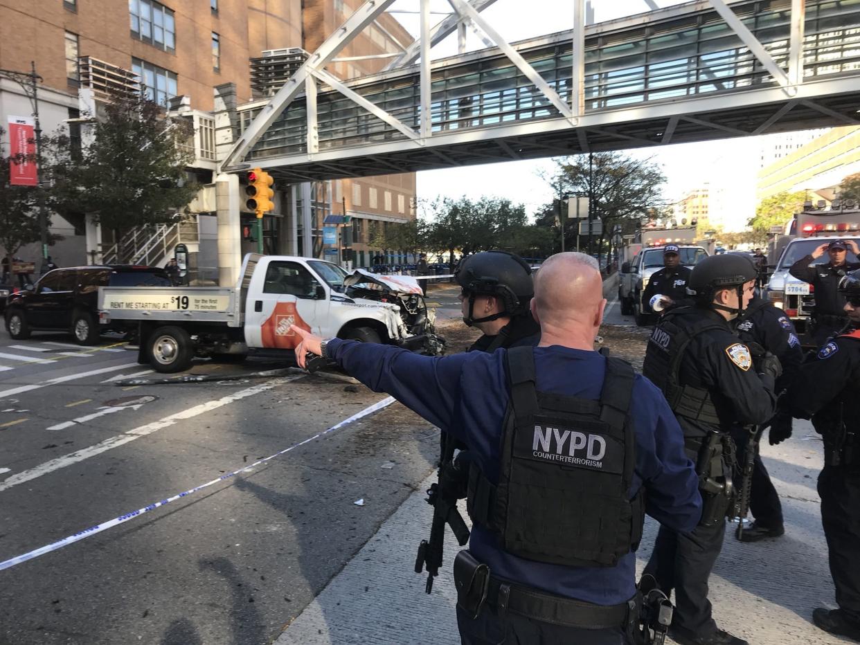 The truck that plowed through a&nbsp;bike lane and killed multiple people in New York City. (Photo: NYPD)