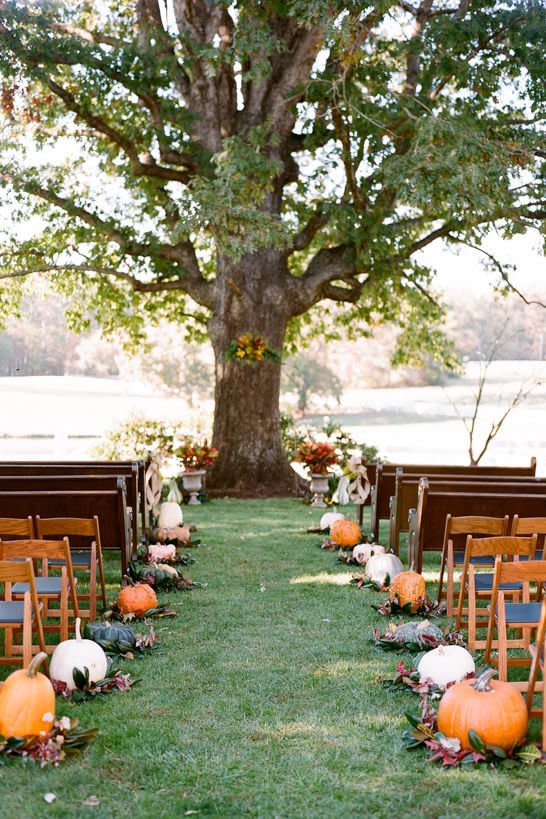 Pumpkin-Lined Aisle