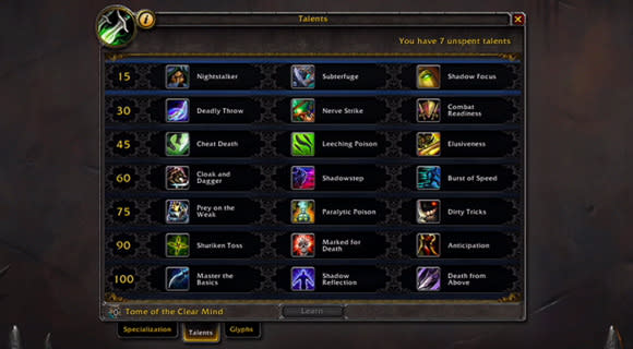 rogue level 100 talents (unveiled at BlizzCon 2013)