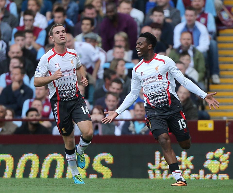*ALTERNATE CROP* Liverpool's Daniel Sturridge celebrates after scoring his team's opening goal